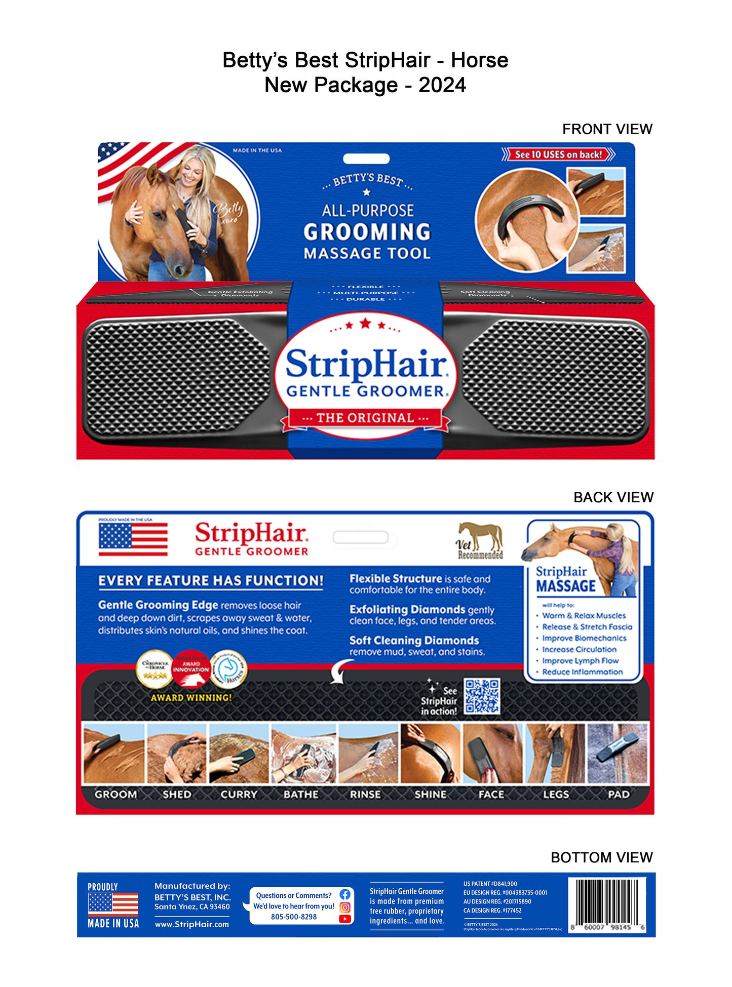 StripHair Gentle Groomer for Horses